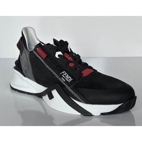 NIB $930 Fendi Flow Men\'s Leather/Fabric Sneakers Black 11 US (44 Eu) 7E1392 IT main image 10